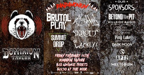 Brutal Play, Alturna, Summit Drop, The Lackeys & Skrout Live @ the Dom