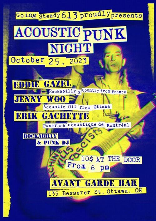 Acoustic punk night w/ Eddie Gazel, Jenny Woo, Erik Gachette 