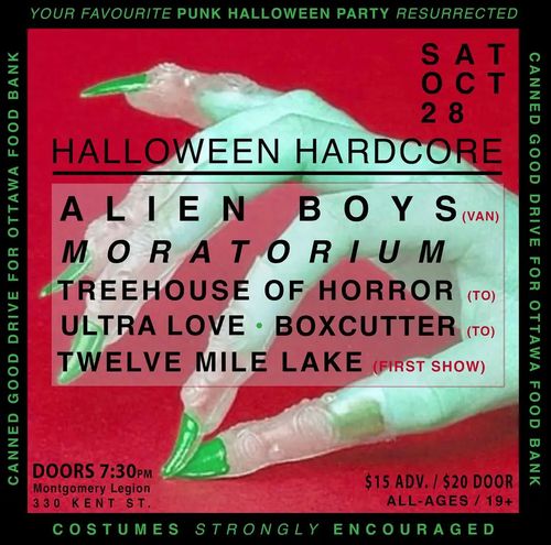 Halloween Hardcore: Alien Boys, Ultra Love, Treehouse of Horror, Boxcutter, Crisis Party